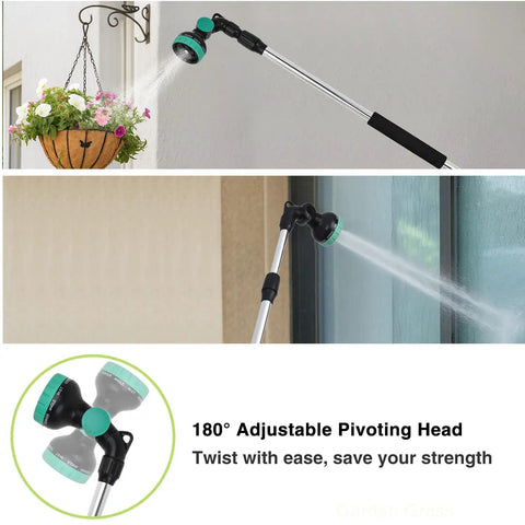 Adjustable Watering Wand For Garden Hose 36 To 54 Inches With 10 Spray Patterns And Pivoting Head watering hanging basket