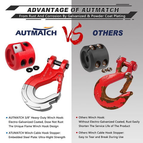 Comparison of Beefy Three Eighths Inch Clevis Slip Hook With Safety Latch Heavy Duty Winch Hook with other hooks