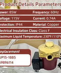 Smooth Operator 115V 1/25 HP Circulator Pump For Domestic Hot Water And Heating Units Fast Swap Heavy Duty Upgrade For 59896114 Up15 18b5 with copper material details.