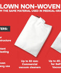 Small Dust Collection Bags For Sanders And Miter Saws, 3 Pack Adjustable Setup, featuring melt-blown non-woven fabric.