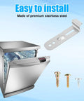 Top Shelf 2 Pack Dishwasher Mounting Brackets With Complete Screw Kit For Samsung Models smooth under counter setup, stainless steel brackets and screws