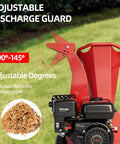 Heavy Duty Wood Chipper Shredder Mulcher With 7HP 212cc Gas Power, adjustable discharge guard, 3 blade disc cutter