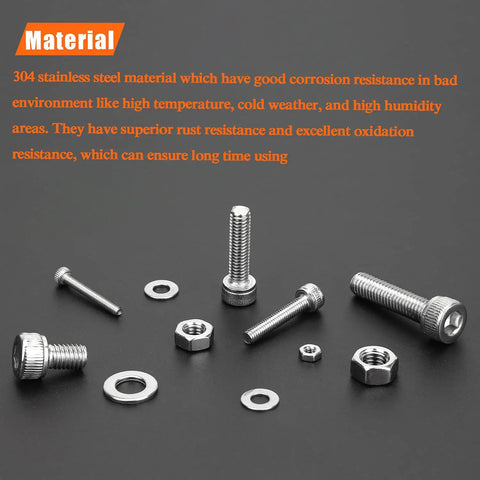 All In One 1280 Piece Stainless Steel Hex Socket Cap Screw Kit M2 M2.5 M3 M4 With Nuts Washers And Hex Wrenches displayed