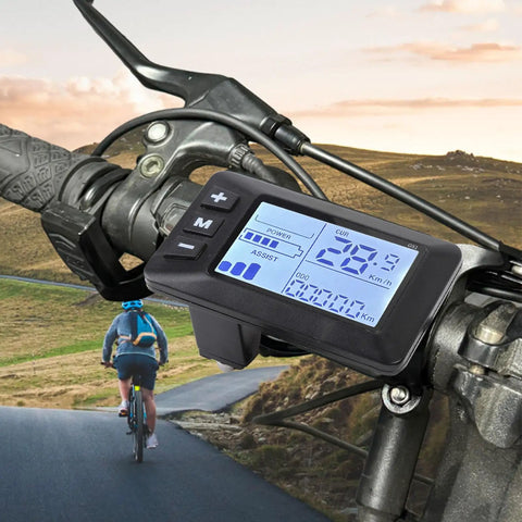 Wireless LCD Display Panel For Electric Bicycles And Scooters 24V 36V 48V Compatible Speedometer Odometer Control Meter For Easy Bike Mod Ride Ready Readout ABS Shell Durable And Lightweight