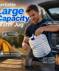 Collapsible Water Container With Spigot And Hook For Camping And Hiking BPA Free Foldable Water Storage Jug 3 Liter Capacity