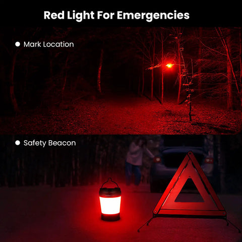 Rechargeable Camping Lantern With Dimmable 2700K To 6500K Light Red Night Light That Keeps Your Camp Stay Lit 500 Hours Battery Life