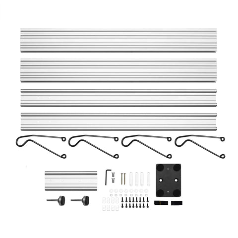 Aluminum Ceiling Bike Rack With Adjustable Height Mount For Two Bikes Heavy Duty Garage Storage And Display Stand Up To 200 Lbs Protects Ceiling With Top Plate Easy Install parts layout