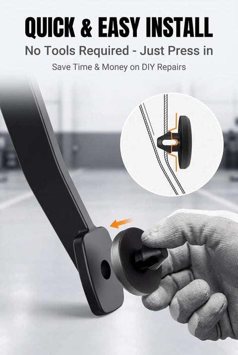 Heavy Duty 4 Pack Rubber Brake Pedal Stop Pads For Daily Drivers Durable Black Auto switch installation view with hand.