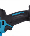 Heavy-Duty Cordless Hydraulic Crimping Tool For Copper And Aluminum Cable Lugs 90 Kn Electric Crimper handle close-up detail.
