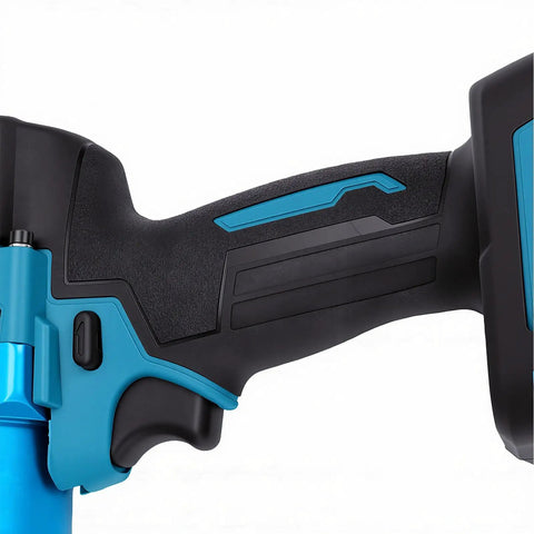 Heavy-Duty Cordless Hydraulic Crimping Tool For Copper And Aluminum Cable Lugs 90 Kn Electric Crimper handle close-up detail.