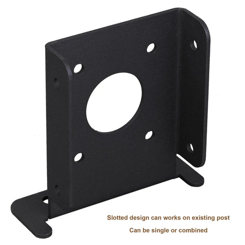 4 Pack Adjustable 4x4 Wood Fence Pergola Post Base Brackets Kit Beefy Heavy Duty Post Anchor For Deck Railing And Mailbox Posts Sturdy Black Powder Coated Metal Construction For Outdoor Use In Weather Resistant Design