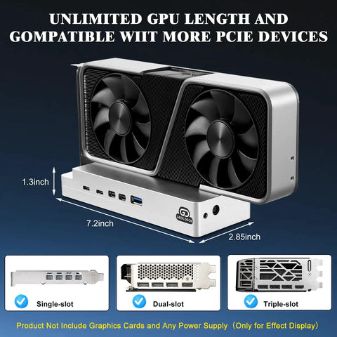 Mini Egpu Dock With Cnc Casing Compatible With Thunderbolt 3 4 Usb4 And Nvidia Amd Pcie External Graphics Card Enclosure side view with dual fans