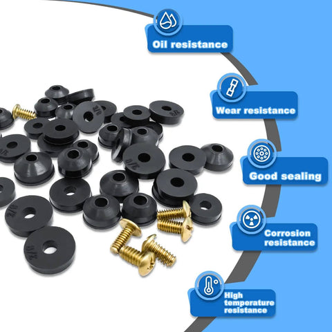 106 Piece Faucet Washer Kit With 10 Size Assortment Of Flat And Beveled Neoprene Washers And Brass Screws for DIY use shown