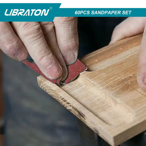 Ultimate Sandpaper Kit For Woodworking 60 Pc Assortment With 80 120 400 600 Grit Sheets used on wooden edge