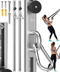 Adjustable Resistance Band Wall Mount System Heavy Duty Steel Anchor Kit For Home Gym with installation accessories and user.