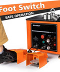 Centall 1 Inch 1600W Electric Rebar Bender With Dual Foot Pedals showing foot switch for safe operation and control features.