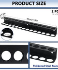 2 Pack Wall Mount Screwdriver And Pliers Organizer Rack Heavy Duty Steel Tool Holder with multiple slots, front view