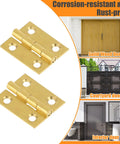 Ten Pack Mini Solid Brass Hinge For Jewelry Box Cabinet Drawer Butt Hinge One Inch Small Hinges For Wooden Box Screws Included
