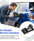 Man inspecting a fuel door with Heavy Duty Abs Automotive Gas Cap Fuel Door Return Spring Oem Compatible for quick install.