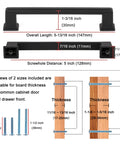 10 Pack 5 Inch Cabinet Pulls In Oil Rubbed Bronze For Kitchen Cabinets Cupboards Dresser Drawers Bedroom Wardrobes And Bathroom Furniture Hardware Solid Metal Handles With Smooth Rounded Edges For Easy Use And Elegant Finish, showing measurements and screws.