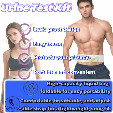 Hella Discreet Urine Test Kit With Straight Up Smooth Concealment Belt For Drug Screening and Temporary Sample Storage Includes Legit Temperature Strips and Adjustable Buckles For Fast Access, showcasing a leak-proof design.