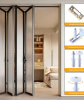 36 Inch Bifold Door Hardware Kit With One Piece Track Includes Tools For Quick Closet Door Repair And Replacement shown in living space