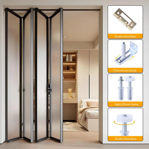 36 Inch Bifold Door Hardware Kit With One Piece Track Includes Tools For Quick Closet Door Repair And Replacement shown in living space