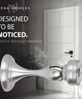 Heavy Duty Magnetic Door Stopper Finished In Sleek Satin Nickel To Lock Doors Wide Open and Nip Nasty Wall Scuffs In The Bud.