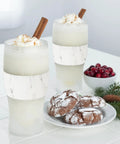 Freezable Insulated Pint Mugs Set Of 2 Double Walled Frosty Drink Glasses With Gel Core Keeps Beer And Cold Brew Icy Longer 16 Oz Marble Chilled Beverage Tumblers For Backyard Hangouts And Easy Sipping Vibes with whipped cream and cookies