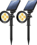 2-In-1 Solar Spot Lights Outdoor Waterproof Landscape Lighting With Auto On Off Sensor No Fuss Easy Install Bright 200 Lumen Led Pathway Garden Yard Driveway Lights Solar Powered Warm White 8 Pack, two lights with solar panels