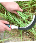 Using Two Piece Manganese Steel Weeding Sickle Set With Short Handles For Durable Grass Cutting, Harvesting Weeds, And Vine Trimming
