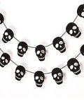 Bold Black Skull Garland Decorations For Halloween And Gothic Parties Edgy Horror Banner Decor Perfect For Haunted Houses