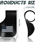 Two Pack Black Cruise Assist Grips For Motorcycles And Scooters With American Flag Decal ABS Oil Control Easy Install Universal Handlebar Fit For Long Rides And Smooth Throttle Control, product size shown with dimensions in inches and centimeters.