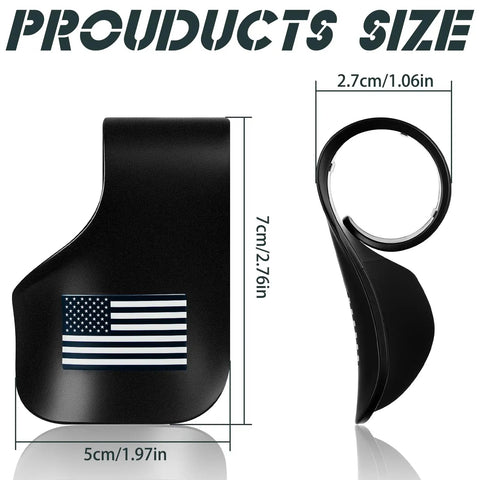 Two Pack Black Cruise Assist Grips For Motorcycles And Scooters With American Flag Decal ABS Oil Control Easy Install Universal Handlebar Fit For Long Rides And Smooth Throttle Control, product size shown with dimensions in inches and centimeters.