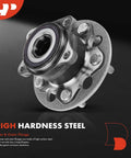 Rear Wheel Bearing And Hub Assembly 5-Lug Direct-Fit Replacement For Toyota Camry 2018-2024, RAV4 2019-2023, close-up view showing high hardness steel