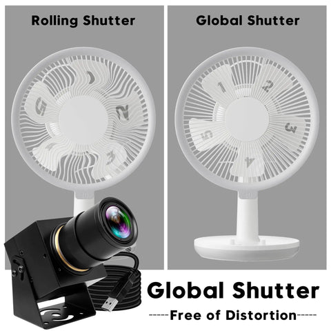 Comparison of rolling shutter and global shutter with High Speed USB Camera With Global Shutter 90fps 2MP 1920x1200.