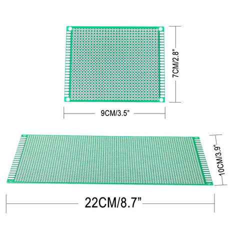 11 Piece Large PCB Board Kit In 4 Sizes 10X22 Cm, 15X9 Cm, 9X7 Cm And 7X5 Cm Blank Prototype Boards for Soldering Projects