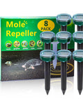 Solar Powered Mole And Pest Repellent Stakes For Lawns And Gardens Ultrasonic Deterrent For Moles Gophers Snakes And Voles