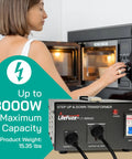 Woman using Beast 3000W Voltage Converter Transformer For 110V To 220V And 220V To 110V Step Up Down Power Converter near microwave