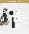 Packing list for 8 Light Sputnik Chandelier Pendant Light With 4.7 Inch Clear Glass Globe Shades For Flat Or Sloped Ceilings