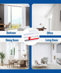 Self Adhesive Curtain Track For No Drill Ceiling Mount 3 M Long Window Drapery Rail used in bedroom, office, dining room, living room