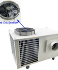 Rock Solid Industrial Air Conditioner Portable Commercial Spot Cooler 220V 61000 Btu 7200W with heat dissipation fan on top.