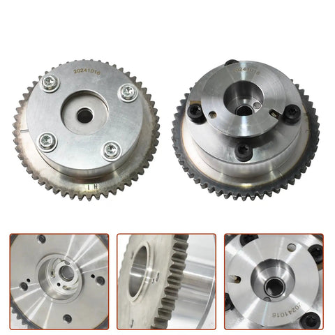 Beefed Up Timing Chain Kit With VVT Camshaft Sprocket And Water Pump For Hyundai Elantra 1.8L And Kia Soul 2.0L 2011 To 2016 Intake And Exhaust Sprockets 243502E001 243702E000, showing multiple sprockets close-up