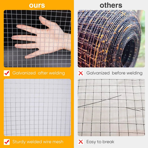 Comparison of Heavy Duty PVC Coated Hardware Cloth Wire Mesh Roll 16 Inch By 10 Foot Half Inch Openings 19 Gauge Galvanized Steel Welded Fencing For Chicken Coops highlighting quality differences