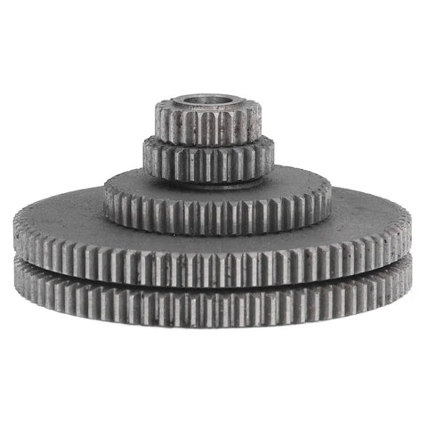 Pro Grade Mini Metal Lathe Gear Set Replacement Kit for T80 T45 T25 T20 Machines shown in a stack of five metal gears