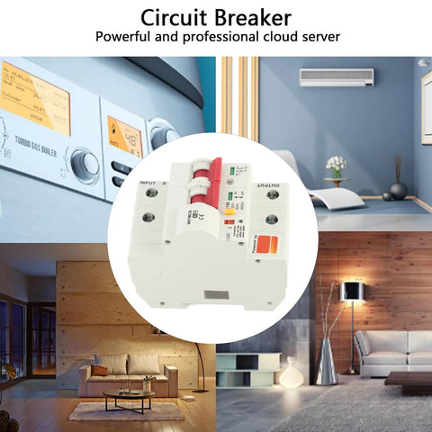 Smart Circuit Breaker 2P 100A AC220V With Built In Antenna And Flame Retardant Shell App Remote Control Easy Home Panel