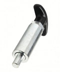 Badass Heavy Duty Steel Spring Loaded Pull Pin With Round Nut Handle Industrial Pop Pin Shank For Tire Carriers, silver finish.