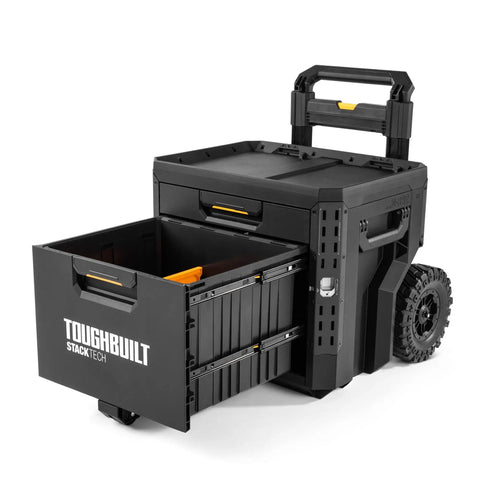 Heavy Duty Two Drawer Rolling Tool Hauler With Secure Padlock And 240 Pounds Capacity Nine Inch Smooth Rollers Keep Your Gear Locked Down Tight For Jobsite Crews Anywhere They Travel