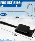 Ice Fishing Anchor Tool Kit Pro Grade Beefy Workhorse Drill Adapter measurements with 6 tent stakes, 7.2in anchor size