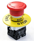 Red Mushroom Emergency Stop Push Button Switch 1NC 1NO Latching 22mm Mounting Hole 40mm Button Dia 6mm panel mount